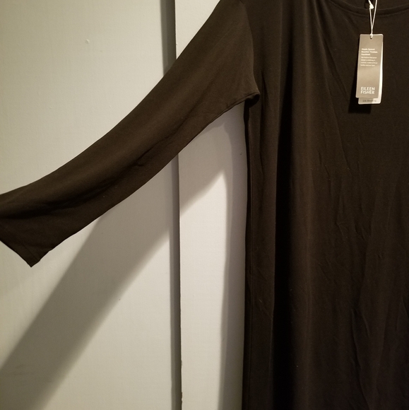 Eileen Fisher | Ballet Neck Silk Jersey Dress - Picture 3 of 5